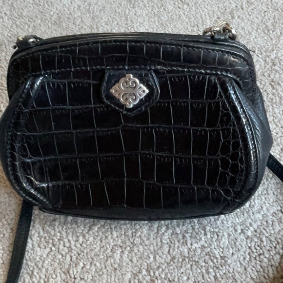 VINTAGE BRIGHTON BLACK GENUINE LEATHER SMALL BAG 7” x 5” - Picture 1 of 8